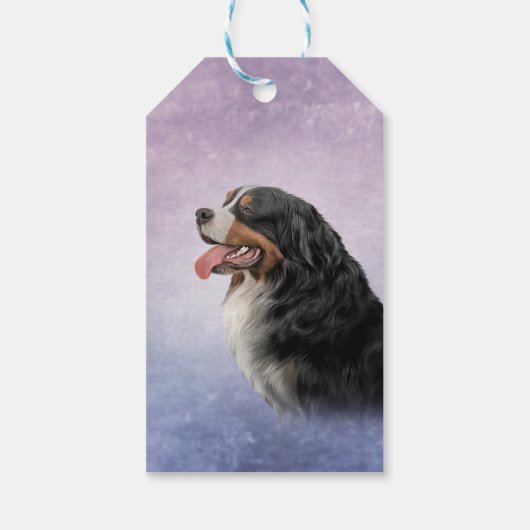 Tekening Bernese Mountain Dog Cadeaulabel (Achterkant)