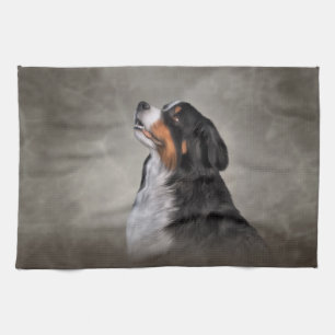 Tekening Bernese Mountain Dog Theedoek