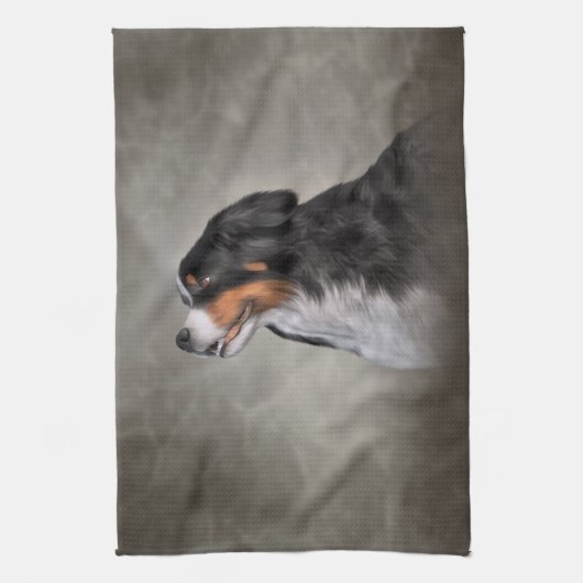 Tekening Bernese Mountain Dog Theedoek (Verticaal)