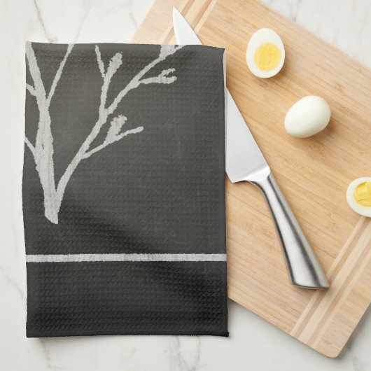 Tekening bijtarestructuur Sapling Chalk Theedoek (Quarter Fold)