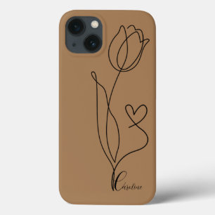Tekening Black Flower roos Heart Persoonlijke tele Case-Mate iPhone Case