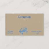  tekening - Blauwe krab NO2 - Visitekaartje (Achterkant)