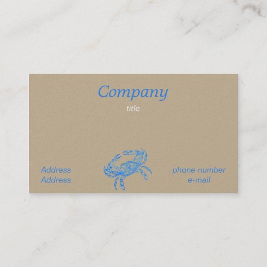  tekening - Blauwe krab NO2 - Visitekaartje (Achterkant)