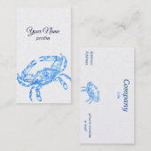  tekening - blauwe krab    - Visitekaartje (Voorkant / Achterkant)