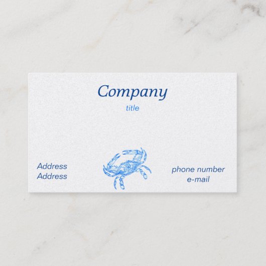 tekening - blauwe krab    - Visitekaartje (Achterkant)