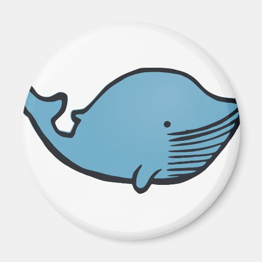 Tekening blauwe walvis magneet (Voorkant)