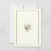 Tekening bloemen ivoor romantische bruiloft RSVP k (Achterkant)
