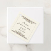 Tekening bloemen ivoor vintage bruiloft bedankjes labels (In situ)