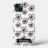 Tekening Bloemen Zwart-wit Persoonlijke telefoon Case-Mate iPhone Case (Achterkant)