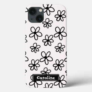 Tekening Bloemen Zwart-wit Persoonlijke telefoon Case-Mate iPhone Case