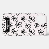 Tekening Bloemen Zwart-wit Persoonlijke telefoon Case-Mate iPhone Case (Achterkant (horizontaal))