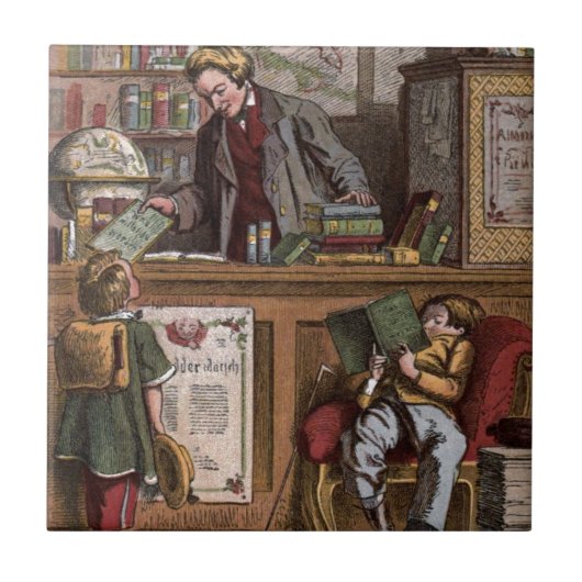  tekening: de Antiek boekhandel Tegeltje (Voorkant)