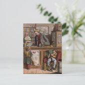 tekening: De Antiek boekwinkel Briefkaart (Staand voorkant)