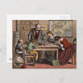  tekening: De Antiek leraar Briefkaart (Voorkant / Achterkant)