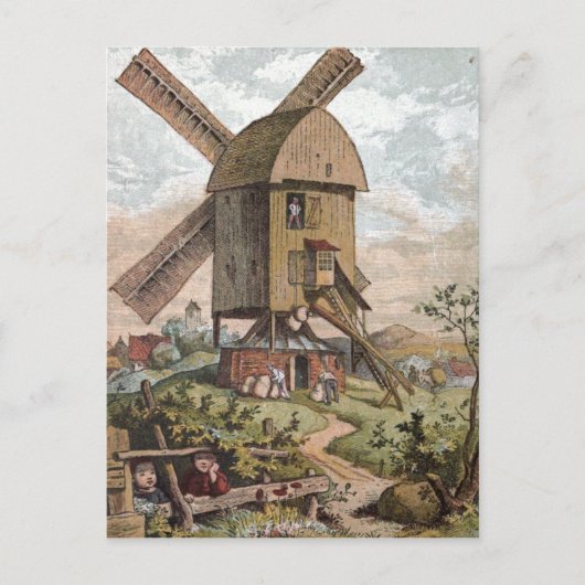  tekening: De oude Mill Briefkaart (Voorkant)