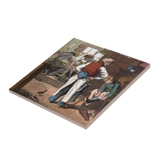  tekening: De schoenmaker Tegeltje (Zijkant)