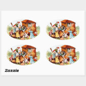  tekening: de vrouw die in een schoen woont ovale sticker (Vel)