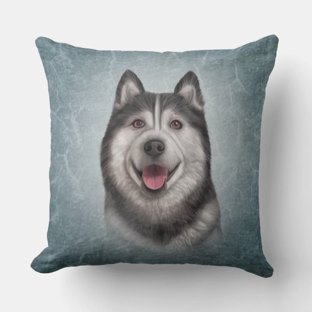 Tekening Dog Alaskan Malamute Kussen (Voorkant)