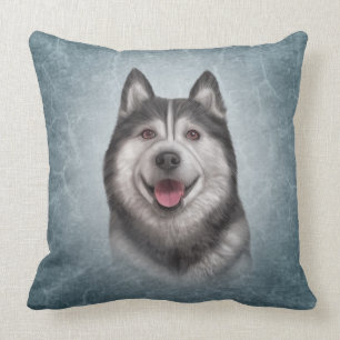 Tekening Dog Alaskan Malamute Kussen
