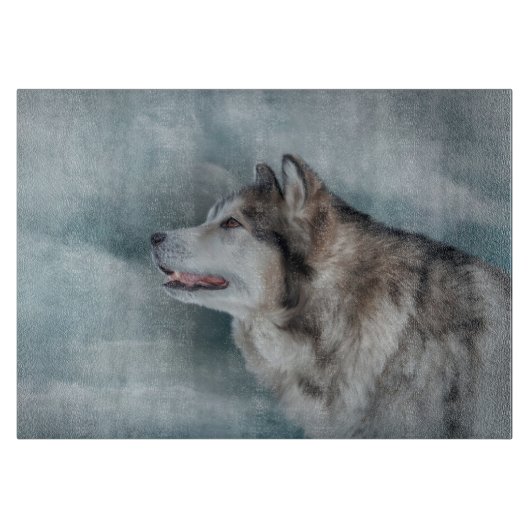 Tekening Dog Alaskan Malamute Snijplank (Voorkant)