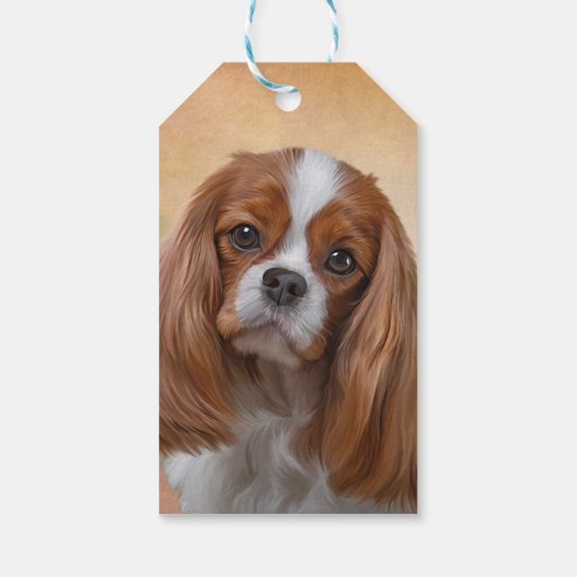 Tekening Dog Cavalier King Charles Spaniel Cadeaulabel (Achterkant)
