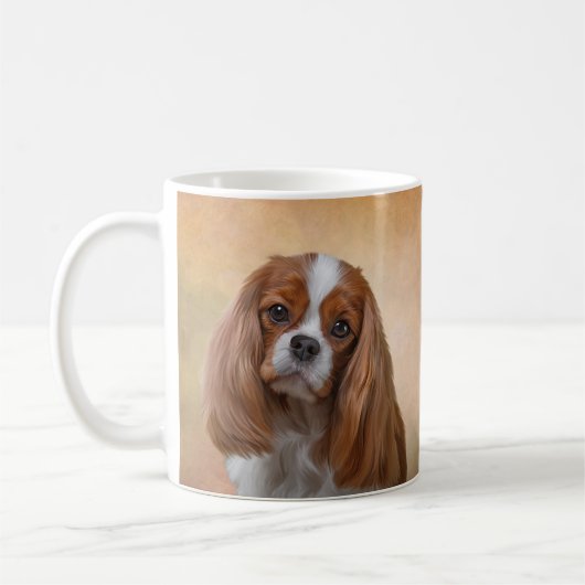 Tekening Dog Cavalier King Charles Spaniel Koffiemok (Links)