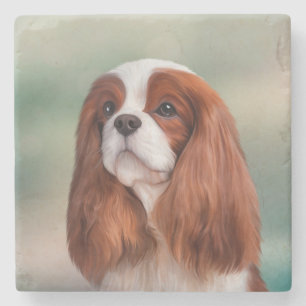 Tekening Dog Cavalier King Charles Spaniel Stenen Onderzetter