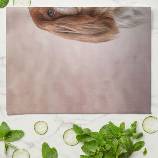 Tekening Dog Cavalier King Charles Spaniel Theedoek (Gevouwen)