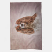 Tekening Dog Cavalier King Charles Spaniel Theedoek (Verticaal)