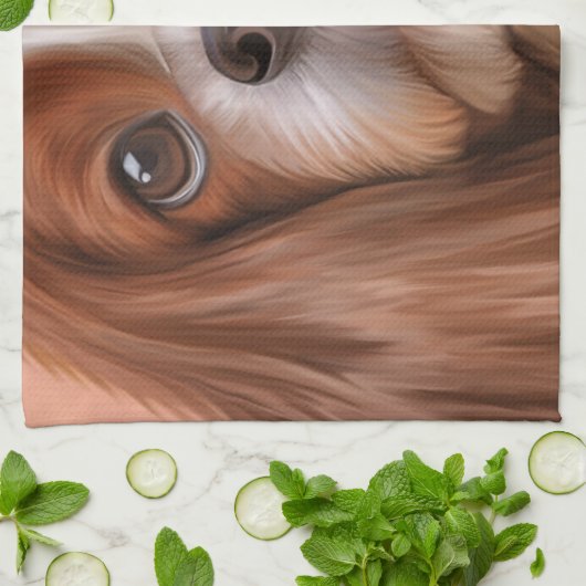 Tekening Dog Cavalier King Charles Spaniel Theedoek (Gevouwen)