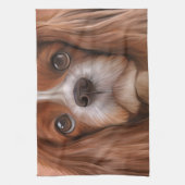 Tekening Dog Cavalier King Charles Spaniel Theedoek (Verticaal)