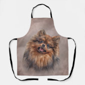 Tekening Dog Pommeren Spitz Fleece Blanket Schort (Voorkant)