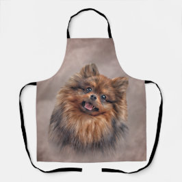 Tekening Dog Pommeren Spitz Fleece Blanket Schort