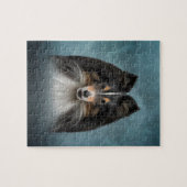Tekening Dog Shetland Sheepdog, Sheltie Legpuzzel (Horizontaal)