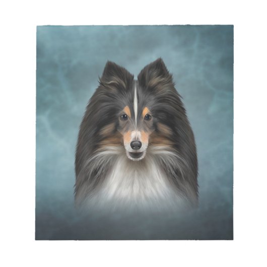 Tekening Dog Shetland Sheepdog, Sheltie Notitieblok (Voorkant)