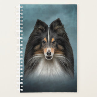 Tekening Dog Shetland Sheepdog, Sheltie Planner