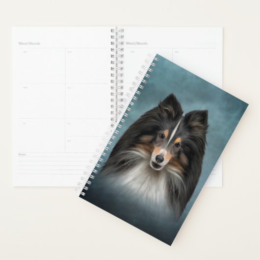 Tekening Dog Shetland Sheepdog, Sheltie Planner (Display)