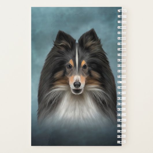 Tekening Dog Shetland Sheepdog, Sheltie Planner (Achterkant)
