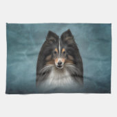 Tekening Dog Shetland Sheepdog, Sheltie Theedoek (Horizontaal)