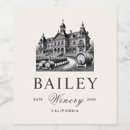  tekening douane bedrijf wijn etiket (Enkel label)