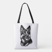 Tekening Duitse herder Tote Bag (Achterkant)