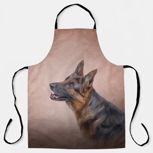 Tekening Duitse herderhond Schort (Voorkant)