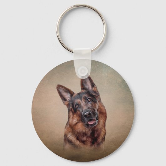 Tekening Duitse herderhond Sleutelhanger (Voorkant)