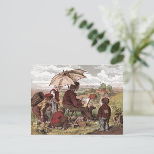  tekening: Een eenvoudige artiest Briefkaart (Staand voorkant)