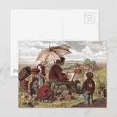  tekening: Een eenvoudige artiest Briefkaart (Voorkant / Achterkant)