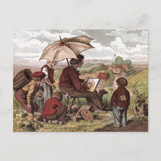  tekening: Een eenvoudige artiest Briefkaart (Voorkant)