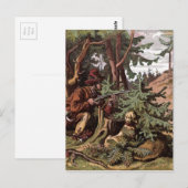  tekening: Een Hunter en zijn Dog Briefkaart (Voorkant / Achterkant)