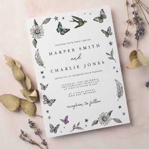  tekening Eenvoudige bruiloft Kaart