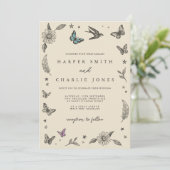  tekening Eenvoudige huwelijksuitnodiging Kaart (Staand voorkant)