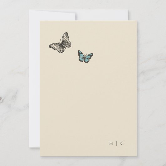  tekening Eenvoudige huwelijksuitnodiging Kaart (Achterkant)